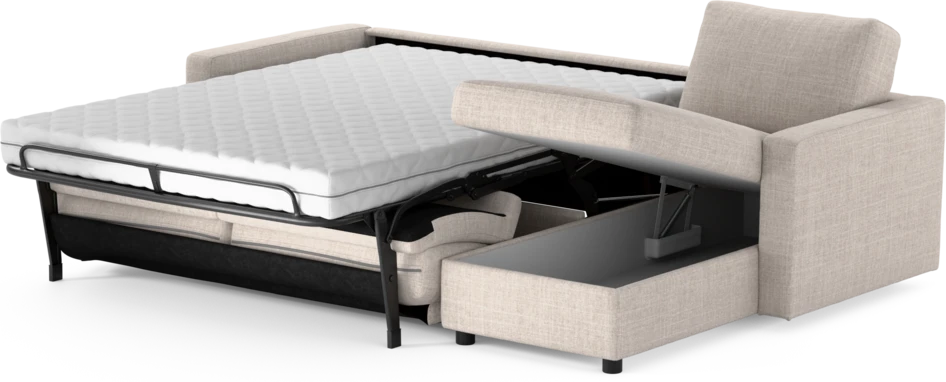 Lindö - Bäddsoffa 2,5-sits med schäslong, vändbar - Beige