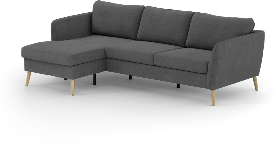 County - 3-sits soffa med flyttbar schäslong - Grå