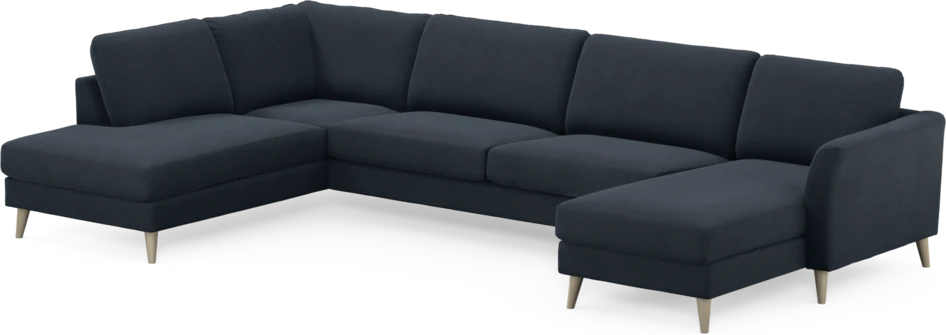 Bridge - 3-sits soffa med divan vänster och schäslong höger - Blå