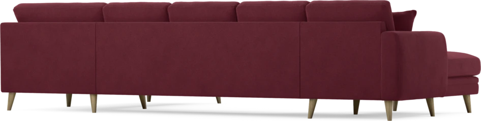 Eden - 3-sits soffa med schäslong vänster och divan höger - Röd