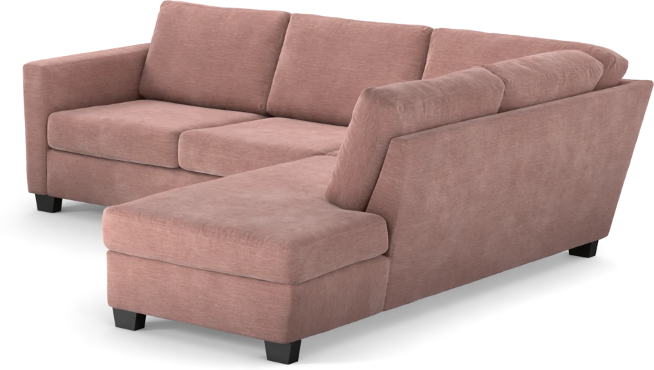 Friday - 2,5-sits soffa med divan höger - Rosa