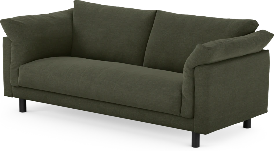 Cherrie - 2,5-sits soffa, hel dyna, fast klädsel - Grön