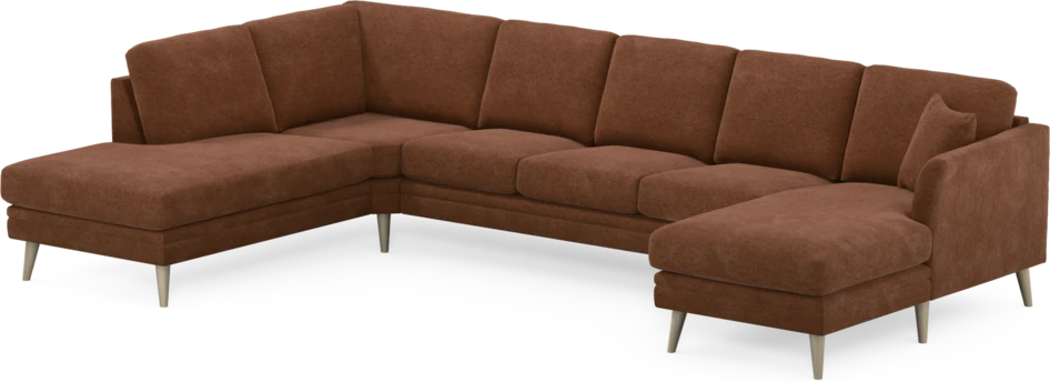Eden - 3-sits soffa med divan vänster och schäslong höger - Orange
