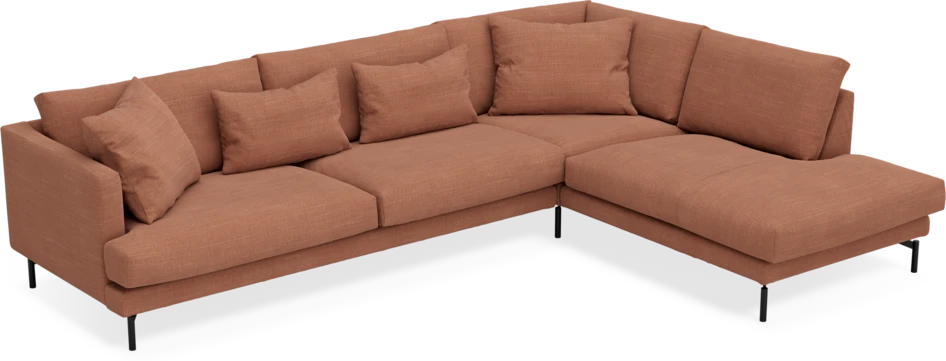 Harper - 3-sits soffa med divan höger - Orange