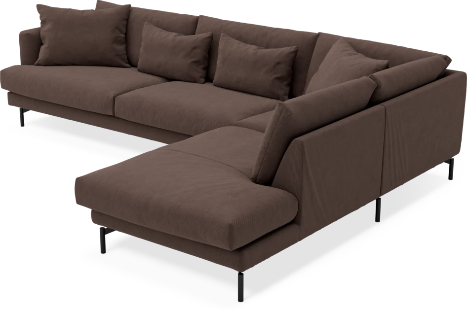 Harper - 3-sits soffa med divan höger - Brun