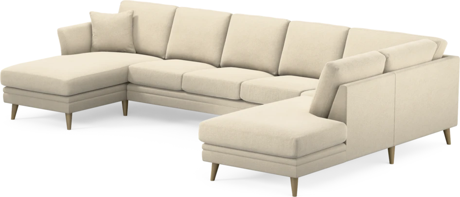 Eden - 3-sits soffa med schäslong vänster och divan höger - Beige