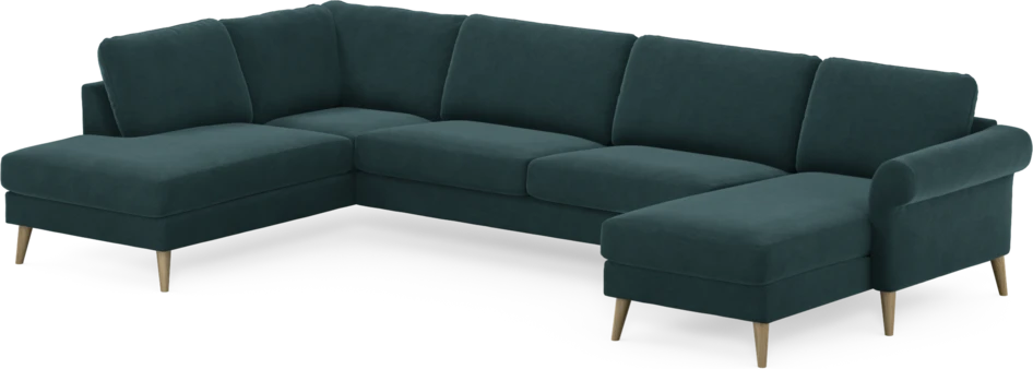 Bridge - 3-sits soffa med divan vänster och schäslong höger - Blå