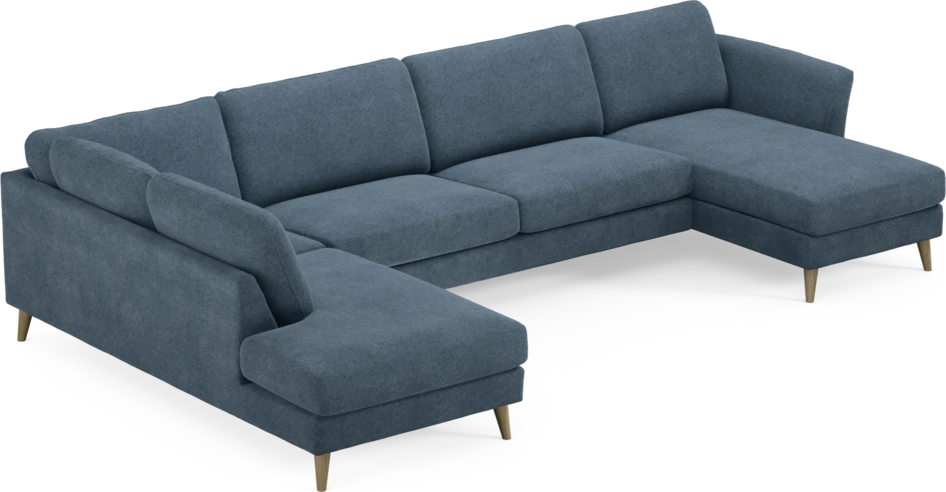 Bridge - 3-sits soffa med divan vänster och schäslong höger - Blå