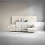 County - 3-sits soffa med divan höger - Vit