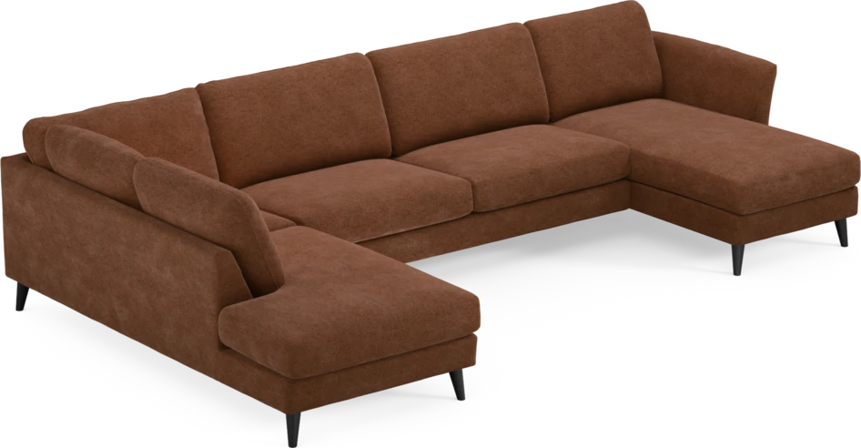 Bridge - 3-sits soffa med divan vänster och schäslong höger - Orange