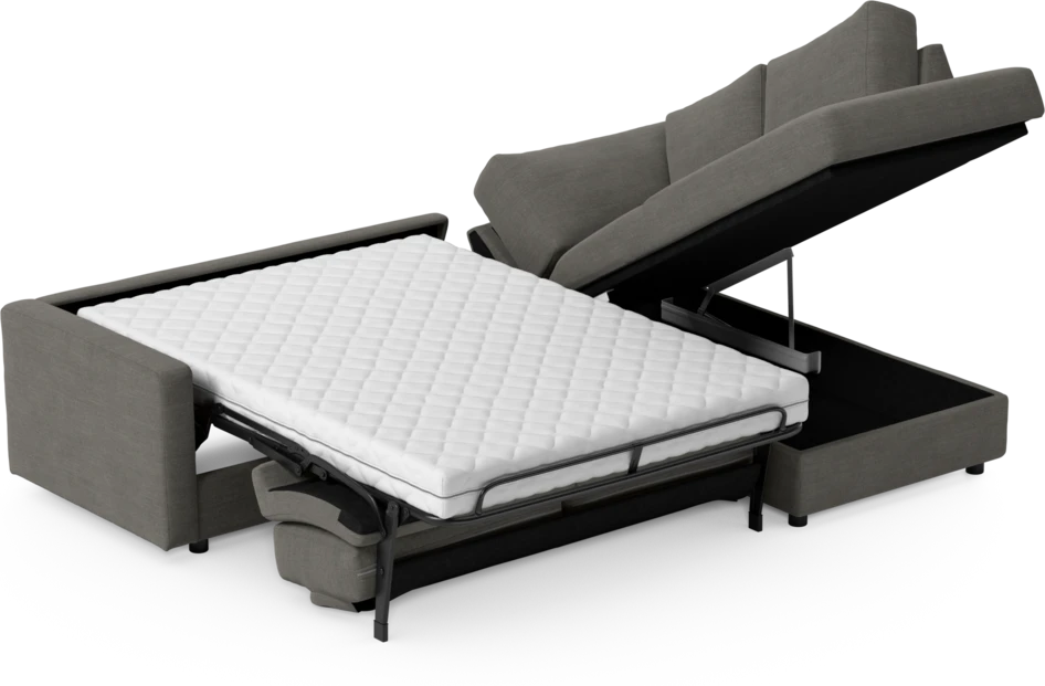 Lindö - Bäddsoffa 2,5-sits med divan - Grå
