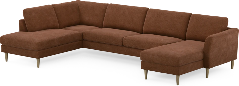 Bridge - 3-sits soffa med divan vänster och schäslong höger - Orange