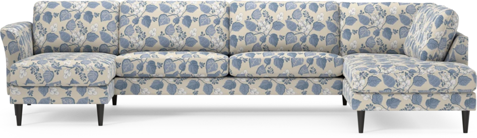 Bridge - 3-sits soffa med schäslong vänster och divan höger - Blå
