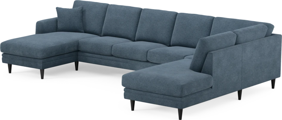 Eden - 3-sits soffa med schäslong vänster och divan höger - Blå
