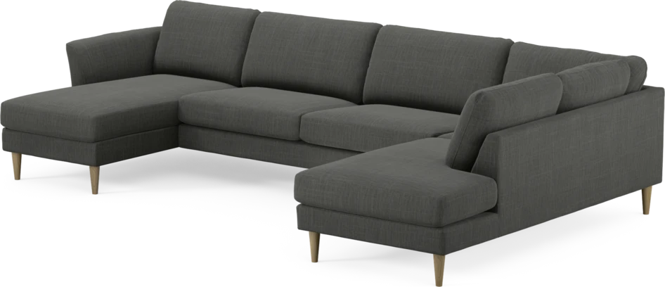 Bridge - 3-sits soffa med schäslong vänster och divan höger - Grå