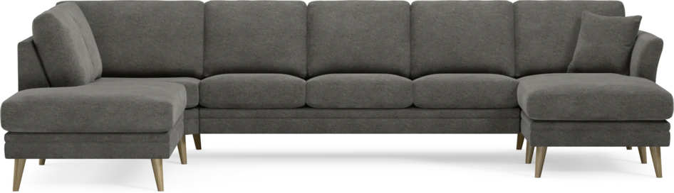 Eden - 3-sits soffa med divan vänster och schäslong höger - Grå