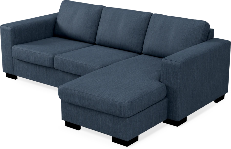 Nevada - 3-sits soffa med flyttbar schäslong - Blå
