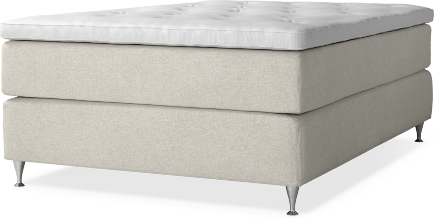 Delux Exclusive - Kontinentalsäng, enkelsäng 140 cm med bäddmadrass - Beige
