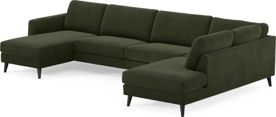 Bridge - 3-sits soffa med schäslong vänster och divan höger - Grön