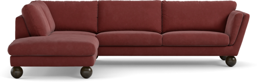 Madison - 3-sits soffa med divan vänster - Rosa