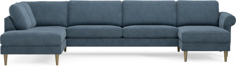 Bridge - 3-sits soffa med divan vänster och schäslong höger - Blå