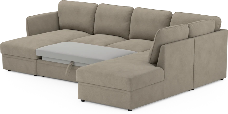 Öland - Bäddsoffa med schäslong vänster och divan höger - Beige