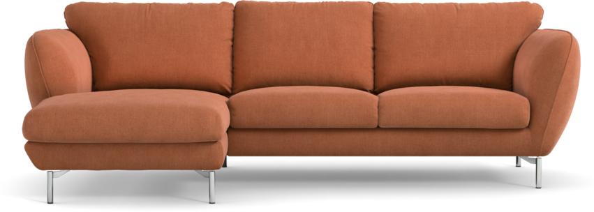 Madison Lux - 2-sits soffa med schäslong vänster - Orange