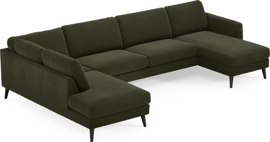 Bridge - 3-sits soffa med divan vänster och schäslong höger - Grön