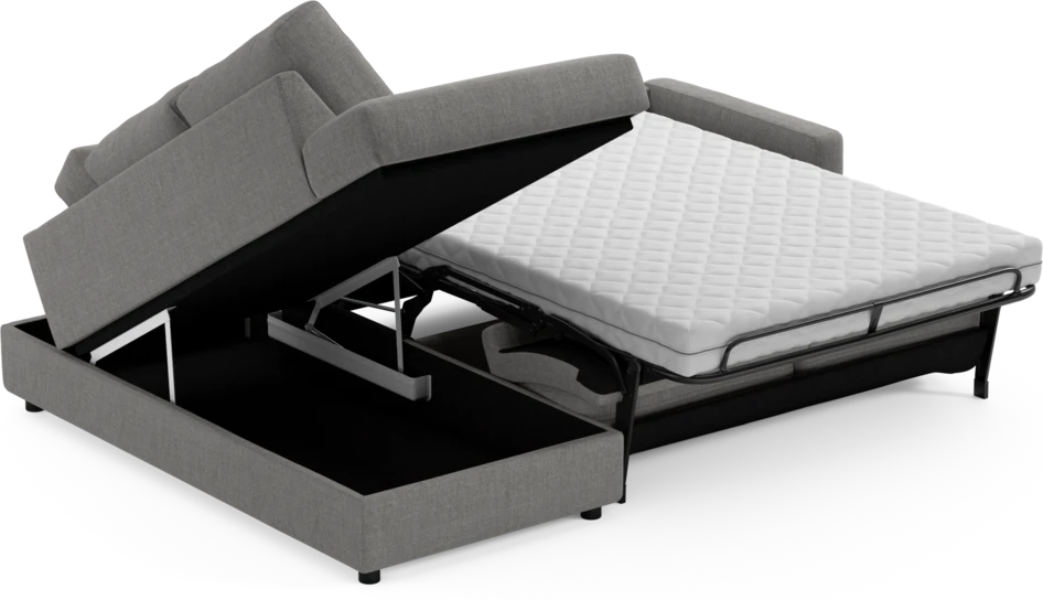 Lindö - Bäddsoffa 2,5-sits med divan - Grå