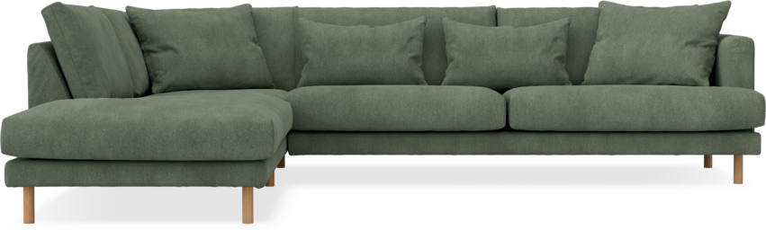 Harper - 3-sits soffa med divan vänster - Grön