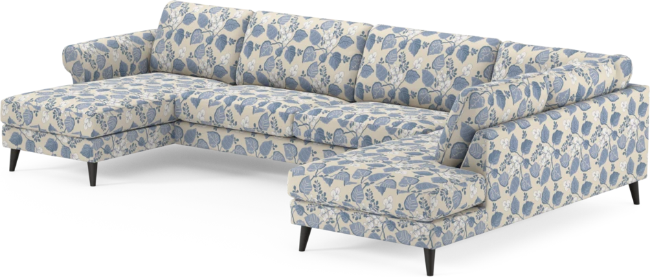 Bridge - 3-sits soffa med schäslong vänster och divan höger - Blå