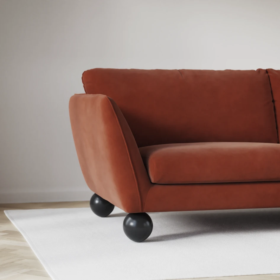 Madison - 2-sits soffa med divan vänster och schäslong höger - Röd