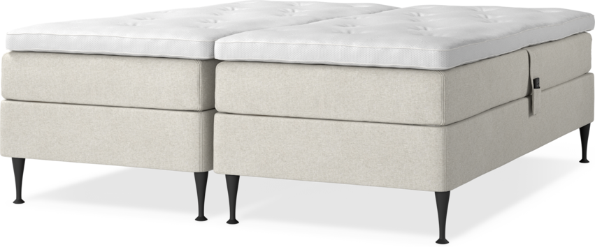 Delux Sense - Ställbar säng, dubbelsäng med bäddmadrass - Beige