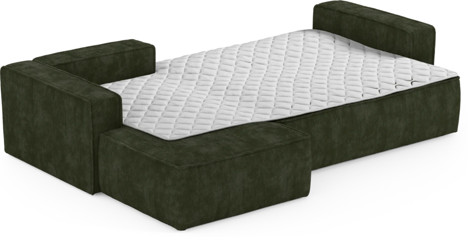 Ide - Bäddsoffa 3-sits med schäslong vänster - Grön