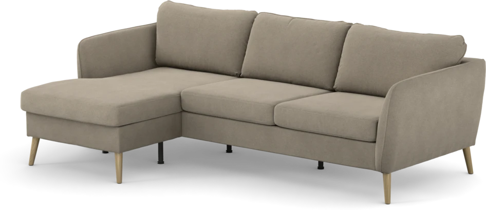 County - 3-sits soffa med flyttbar schäslong - Beige