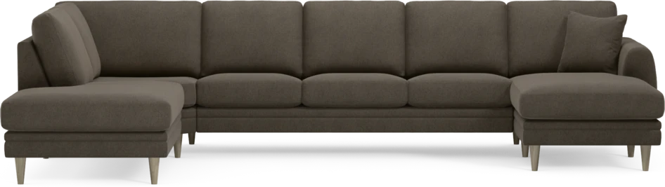 Eden - 3-sits soffa med divan vänster och schäslong höger - Brun