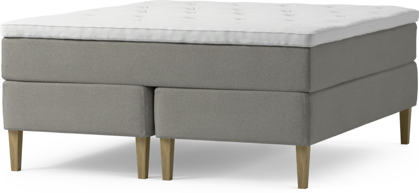 Delux Dream - Kontinentalsäng, dubbelsäng med bäddmadrass och sängben - Grå