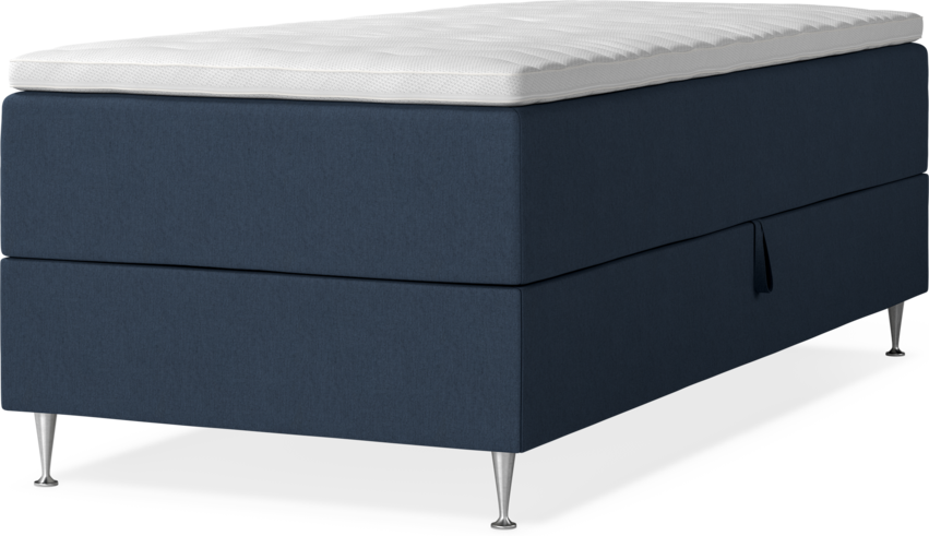 New York - Förvaringssäng, enkelsäng med bäddmadrass - Blå