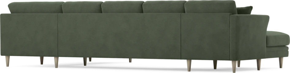 Eden - 3-sits soffa med schäslong vänster och divan höger - Grön