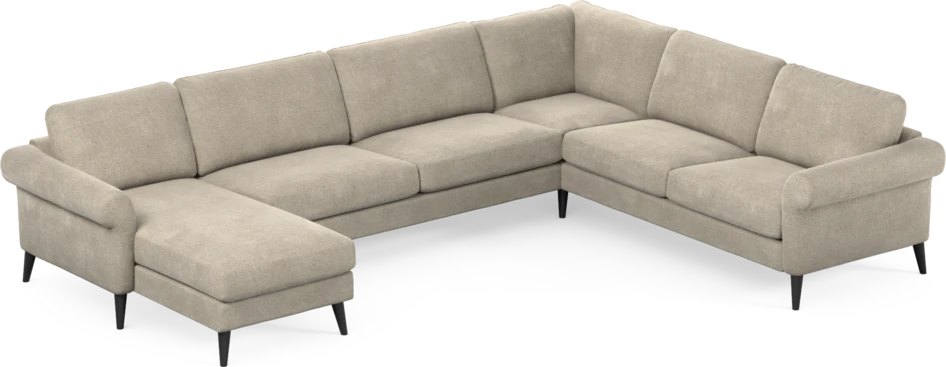 Bridge - Hörnsoffa, 3+2-sits med schäslong vänster - Beige