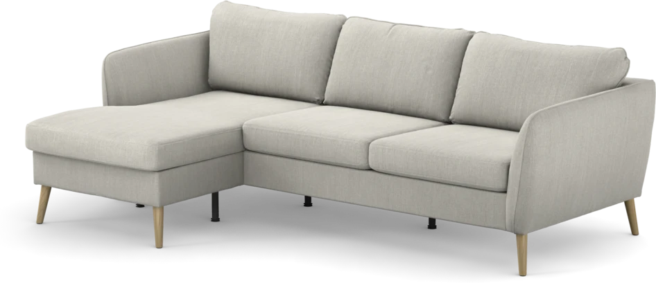 County - 3-sits soffa med flyttbar schäslong - Grå