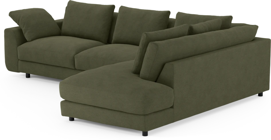Amie - 3-sits med divan höger - Grön