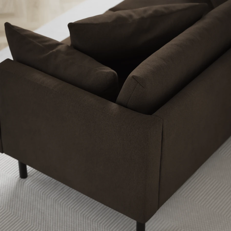 Harper - 3-sits soffa med divan höger - Brun