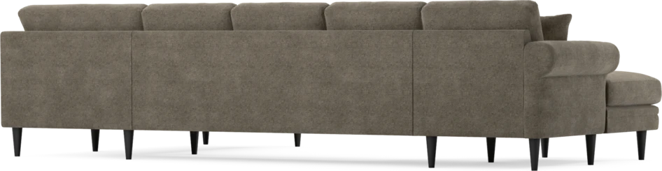 Eden - 3-sits soffa med schäslong vänster och divan höger - Brun