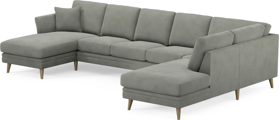 Eden - 3-sits soffa med schäslong vänster och divan höger - Grå