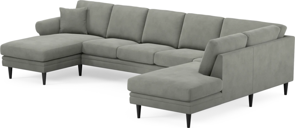 Eden - 3-sits soffa med schäslong vänster och divan höger - Grå