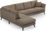 Eden - 3-sits soffa med divan - Brun