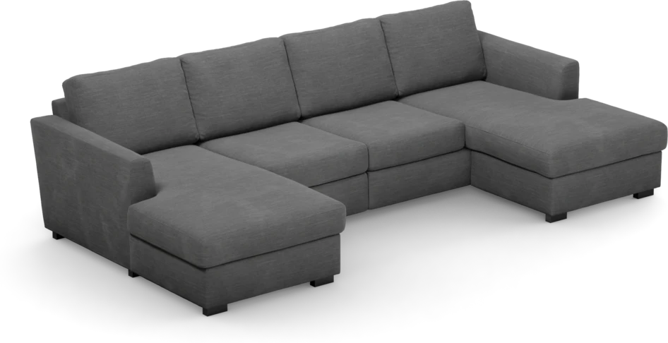 Friday - 2-sits soffa med två schäslonger - Grå