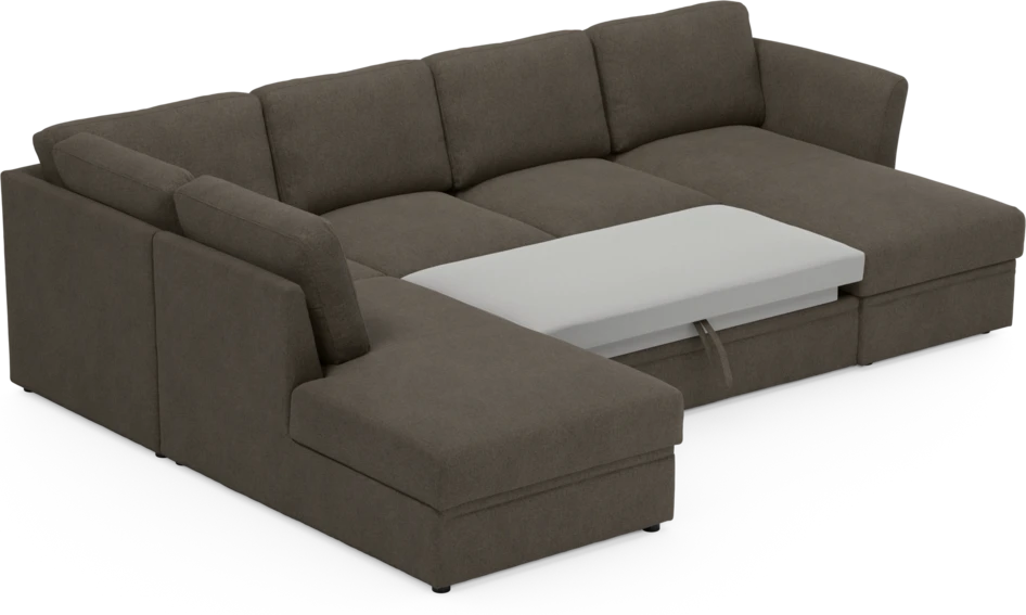 Öland - Bäddsoffa med divan vänster och schäslong höger - Brun