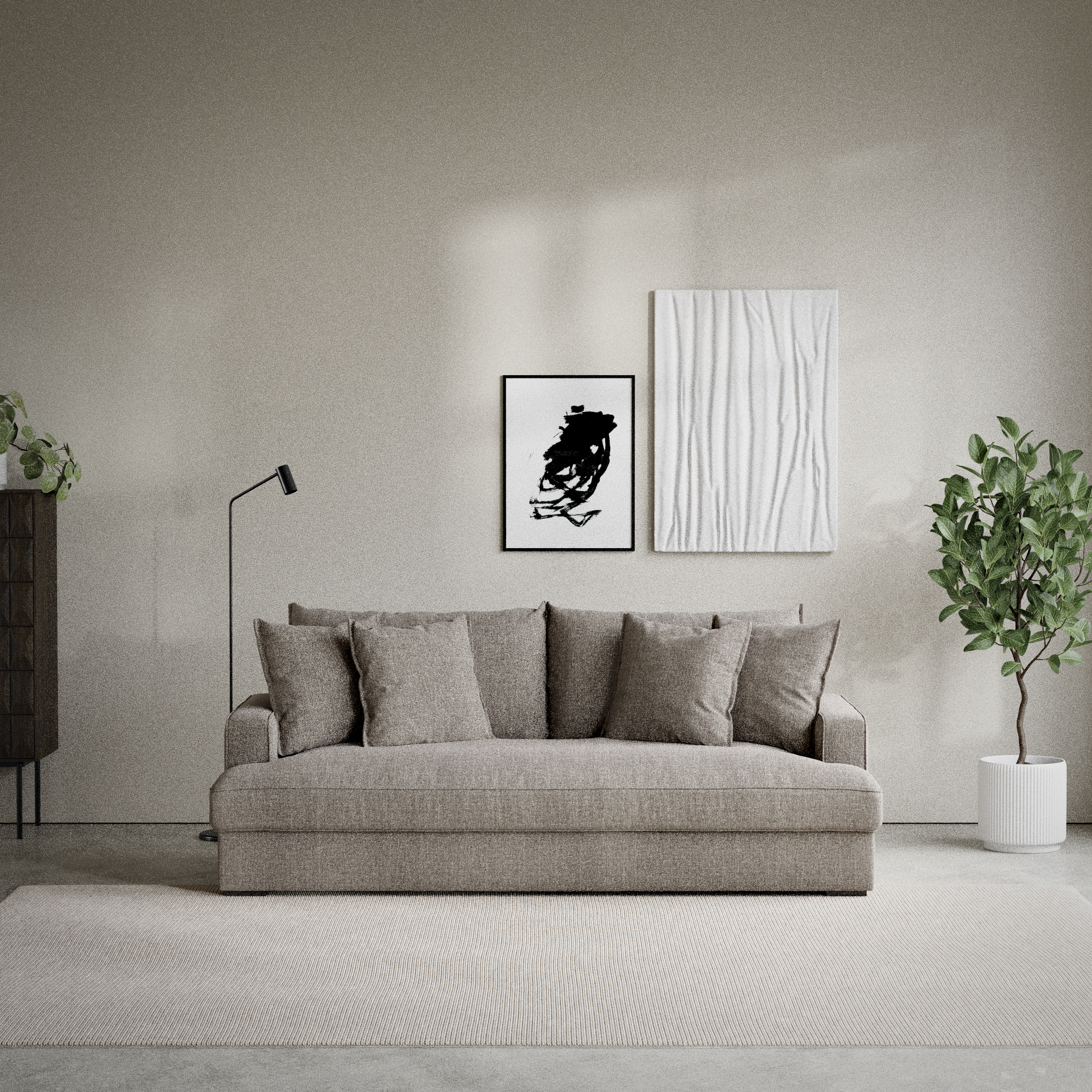 Mila - 3-sits soffa, hel dyna - inspiration